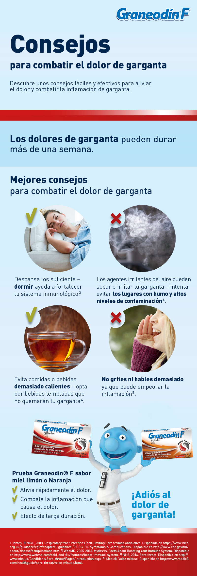 Consejos para combatir el dolor de garganta